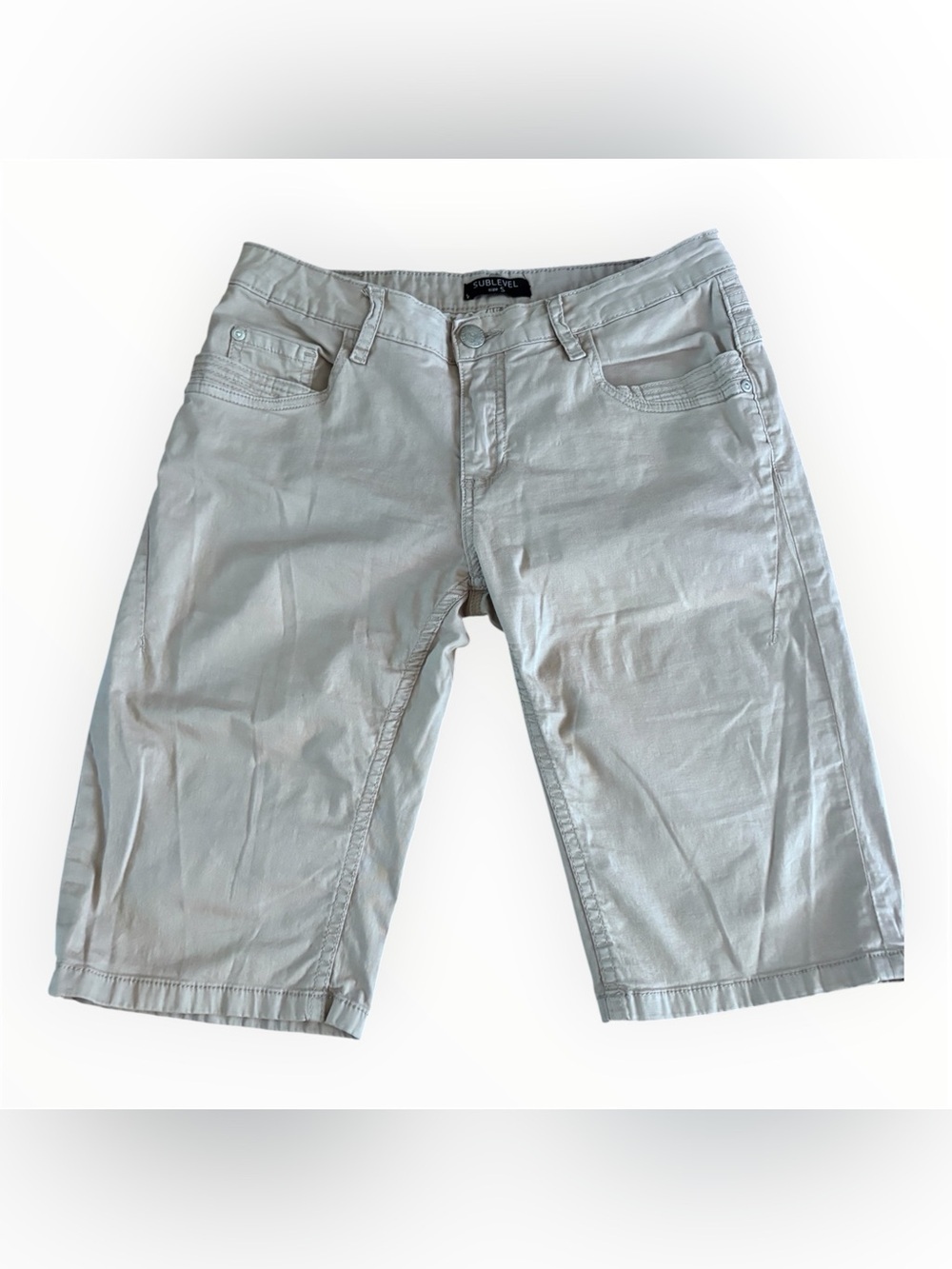 Sublevel Beige Casual Summer Bermuda Shorts - Size S